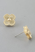 Gold Classic Clover CZ Studs