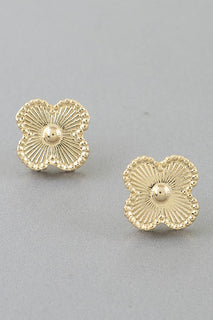 Gold Classic Clover CZ Studs