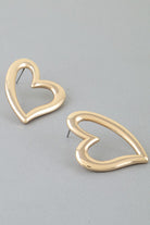 Gold Modern Swirl Heart Stud Earrings-Market Grey Boutique