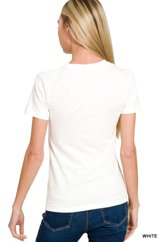 American Flag Fitted Tee-Market Grey Boutique