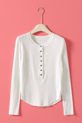 Ivory Long Sleeve Henley Top