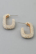 Gold Sparkle Narrow Hoop Earrings