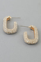 Gold Sparkle Narrow Hoop Earrings-Market Grey Boutique