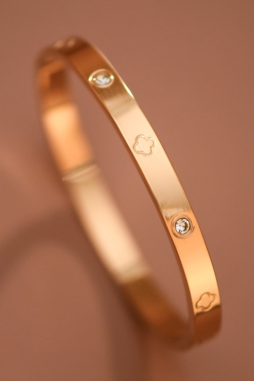 Studded Clover Bangle Bracelet-Market Grey Boutique
