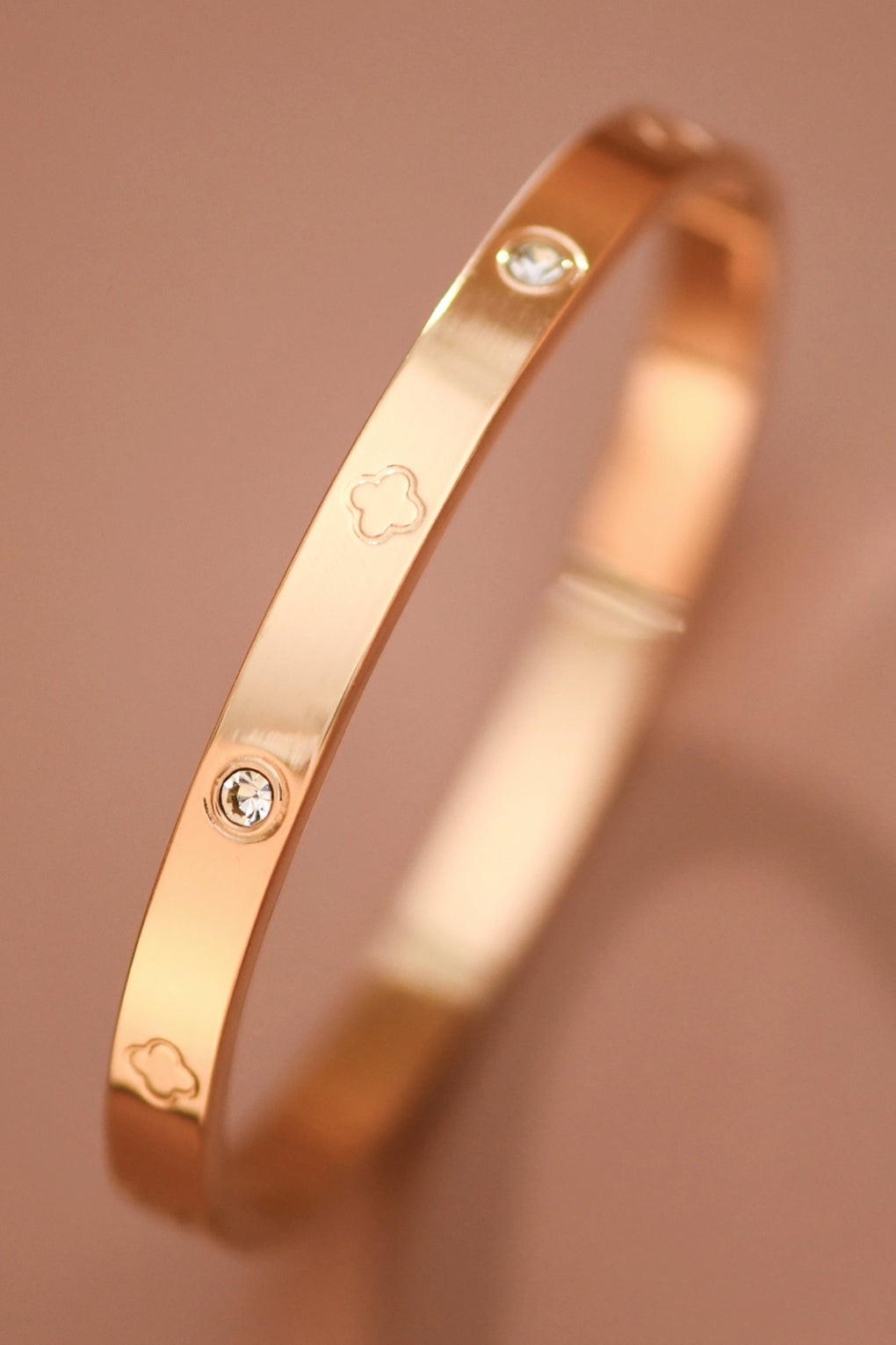 Studded Clover Bangle Bracelet-Market Grey Boutique