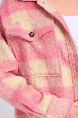 Pink/Cream Plaid Shacket