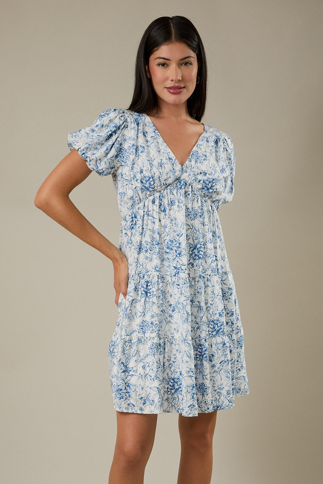 Fun and Floral Open Back Mini Dress-Market Grey Boutique