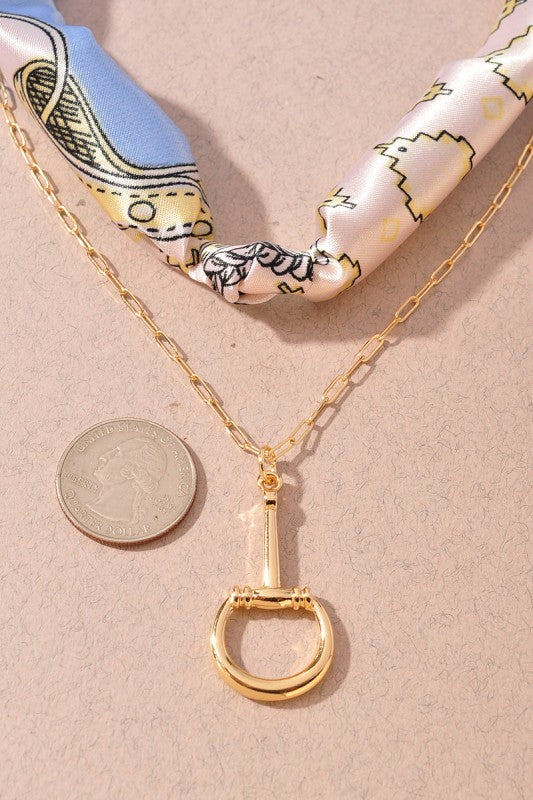 Equestrian Scarf Knot Chain Necklace