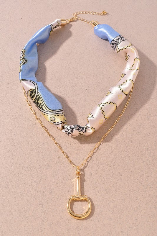 Equestrian Scarf Knot Chain Necklace