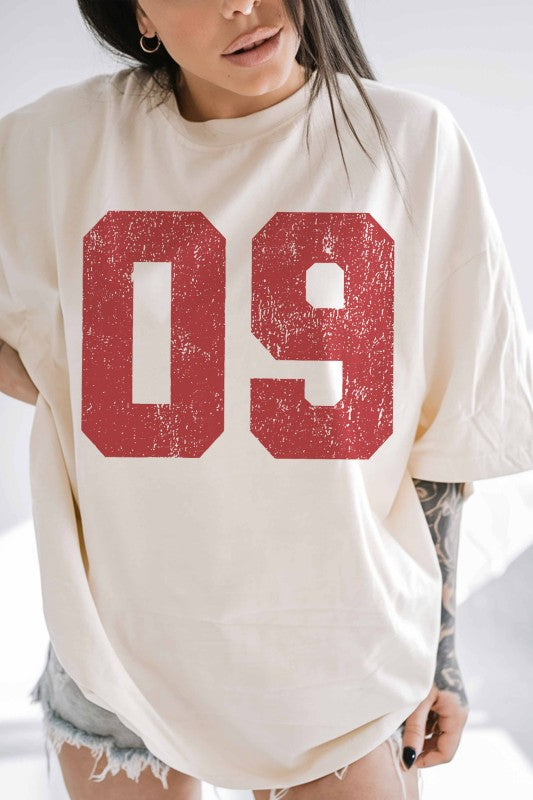 Number 09 Oversized Graphic Tee