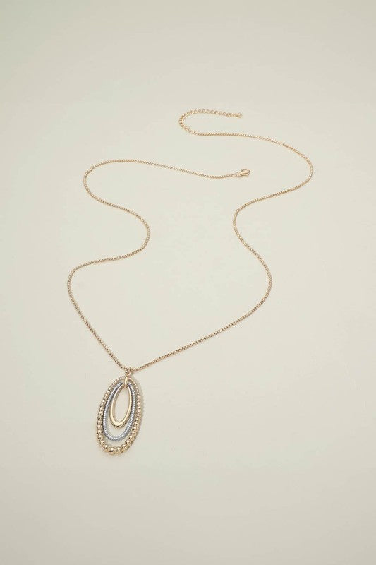Two Tone Bubble Pendant Necklace