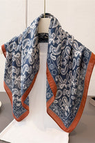 Navy Paisley Square Scarf-Market Grey Boutique