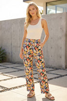 Daisy Bloom Ribbed Wide-leg Pants-Market Grey Boutique