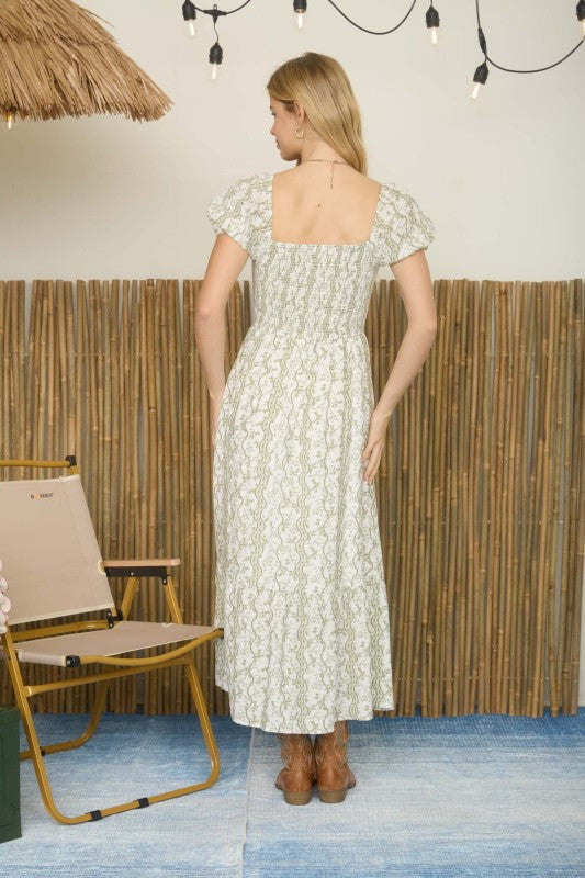 Sweet Ivy Smocked Midi Dress