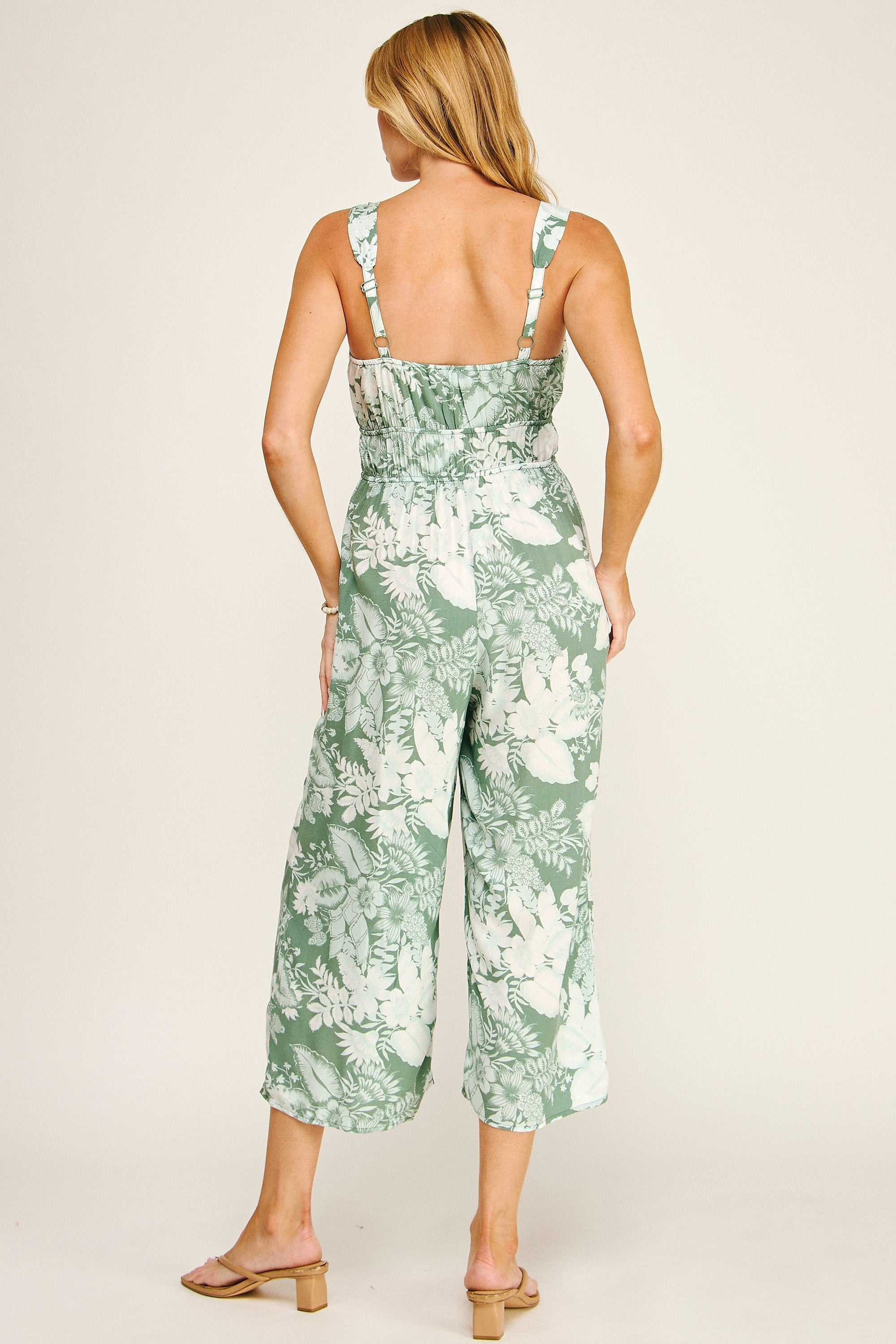 Sage Paradise Tropical Jumpsuit-Market Grey Boutique