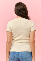 Khaki Crew Neck Stripe Shell Shirt-Market Grey Boutique