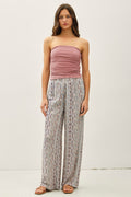 Boho Printed Smocked Waist Pant