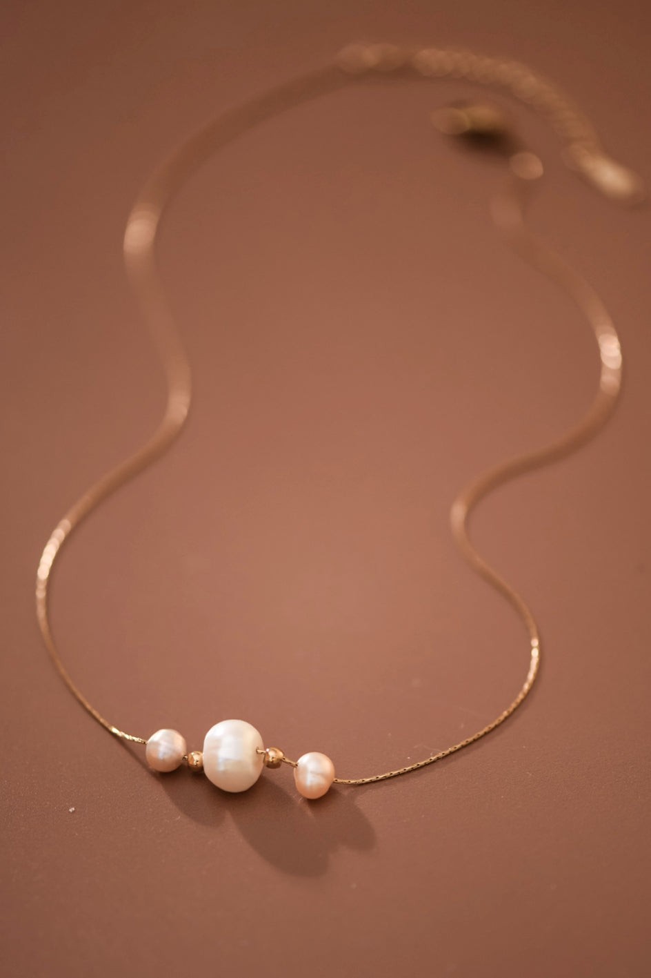 Dainty Chain Pearl Necklace-Market Grey Boutique