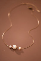 Dainty Chain Pearl Necklace-Market Grey Boutique