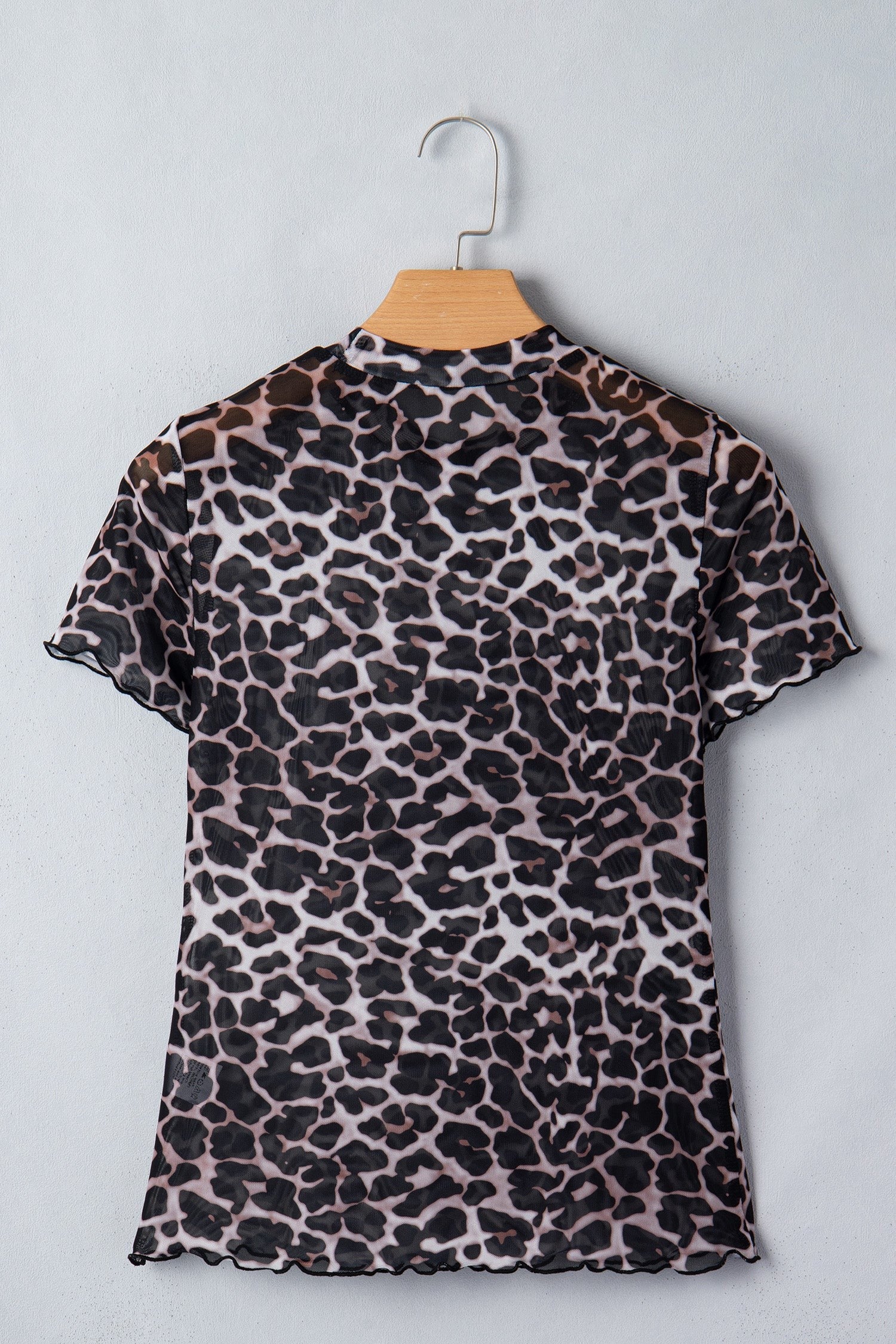 Leopard Sheer Mesh SS Top
