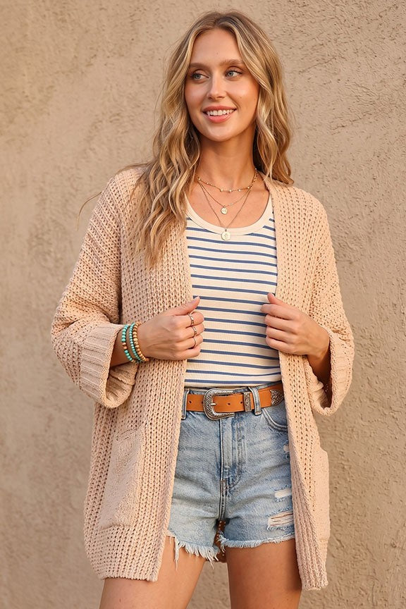 Natural Chunky Knit Cardigan