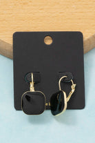 Gold/Black Onyx Square Earrings-Market Grey Boutique