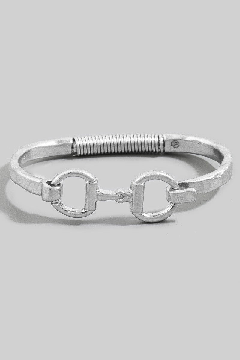 Silver Equestrian Bit Hinge Bangle