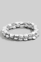 Silver Hammered Bracelet Set-Market Grey Boutique