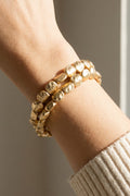 Gold Hammered Bracelet Set