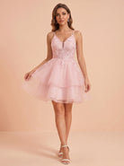 Pink Sequin Tulle HOCO Dress-Market Grey Boutique