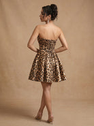 Leopard Print Satin HOCO Dress-Market Grey Boutique