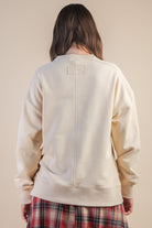 Beige Oversized Casual Comfy Solid Knit Top-Market Grey Boutique