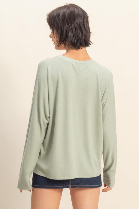 Sage Me Relaxed Top-Market Grey Boutique