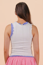 White Lettuce Hem Tank-Market Grey Boutique