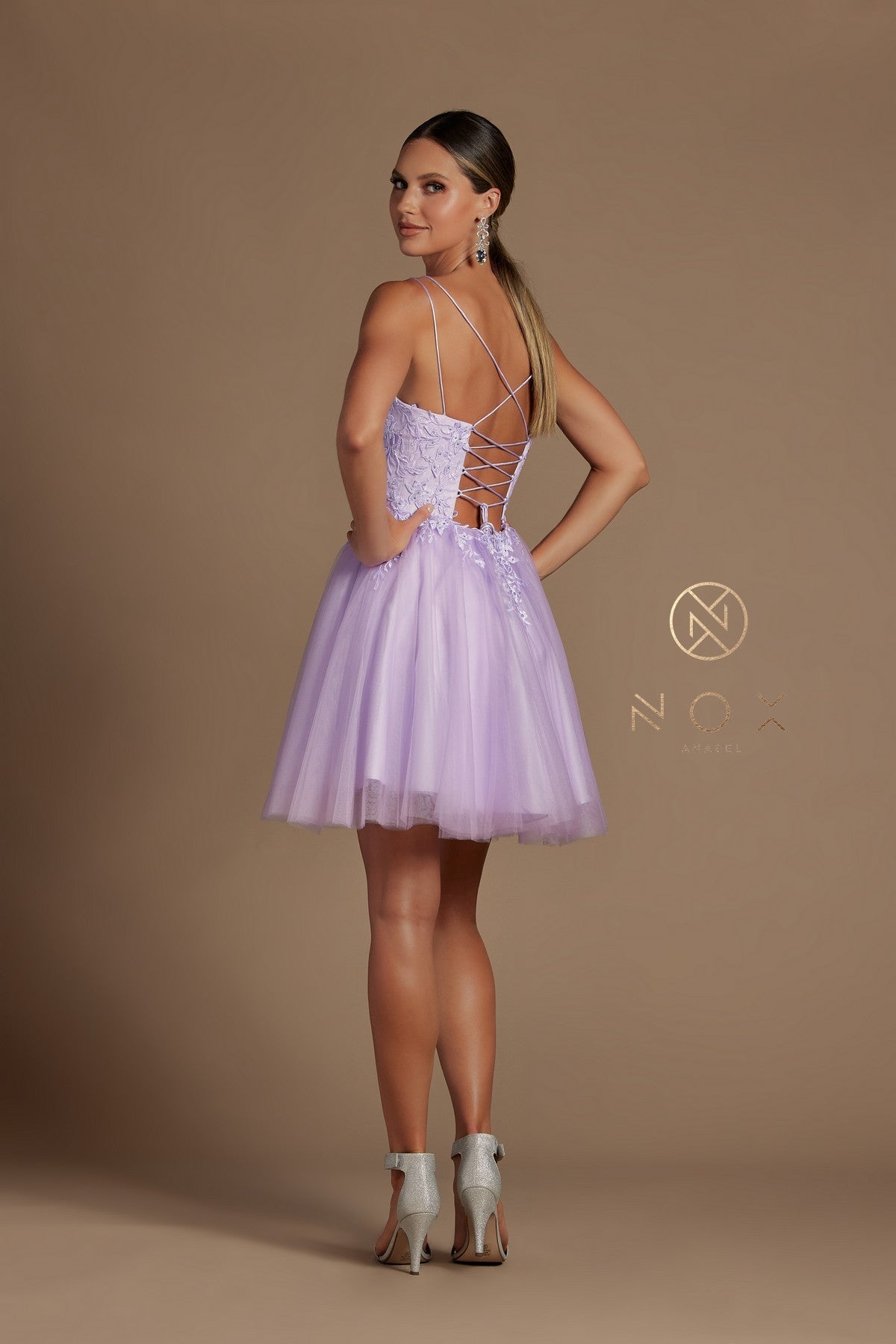 Lilac Matilda Corset Back Short Babydoll Dress-Market Grey Boutique