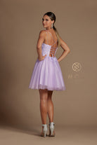 Lilac Matilda Corset Back Short Babydoll Dress-Market Grey Boutique