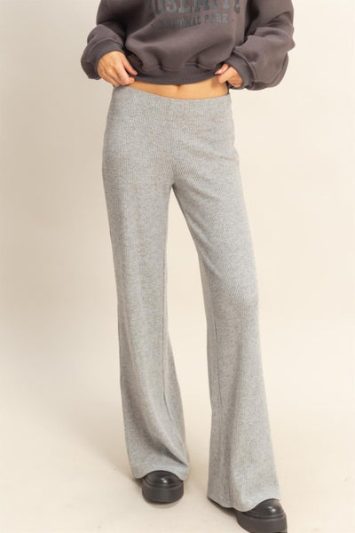Heather Grey Essential Knit Flare Pants