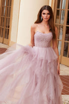 2025MAUVE A-LINE GLITTER-TULLE DRESS 🤍-Market Grey Boutique