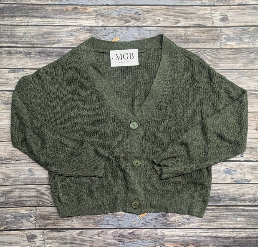 Olive 3 Button Premium Cardy