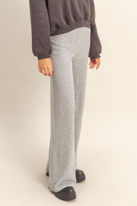Heather Grey Essential Knit Flare Pants