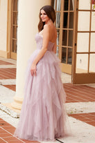 2025MAUVE A-LINE GLITTER-TULLE DRESS 🤍-Market Grey Boutique