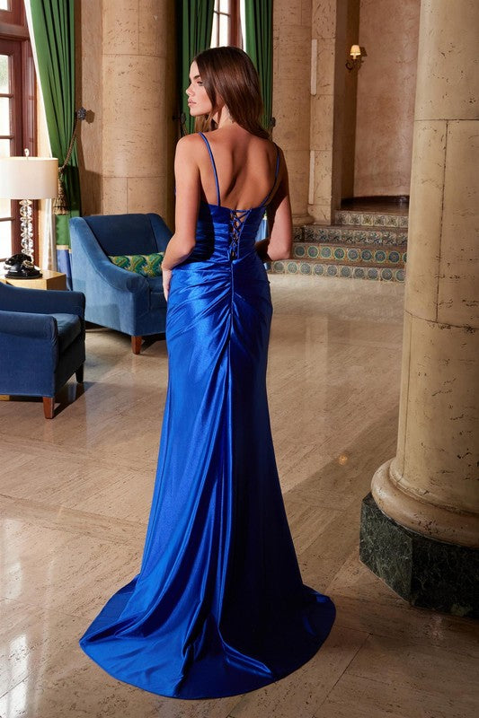 Preview Only - 2026 Royal Blue Stunning Satin Stretch Gown🤍