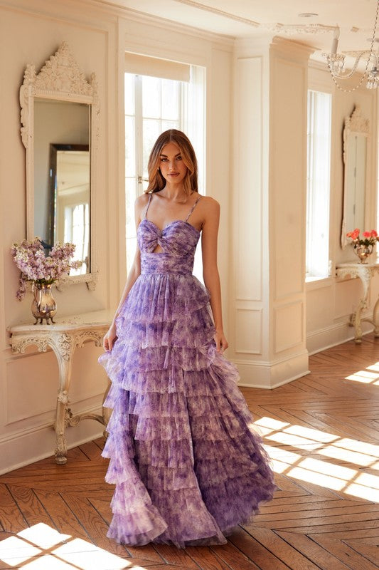 2026 Lilac Strapless Sweetheart Keyhole Gown🤍
