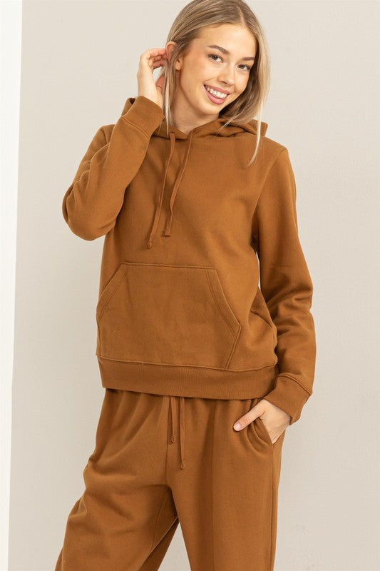 Camel Long Sleeve Pullover Hoodie