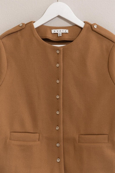 Tan Single-Breasted Jacket