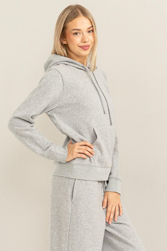 Heather Grey Long Sleeve Pullover Hoodie