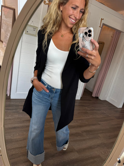 Long Black Dressy Casual Blazer