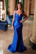 Preview Only - 2026 Royal Blue Stunning Satin Stretch Gown🤍