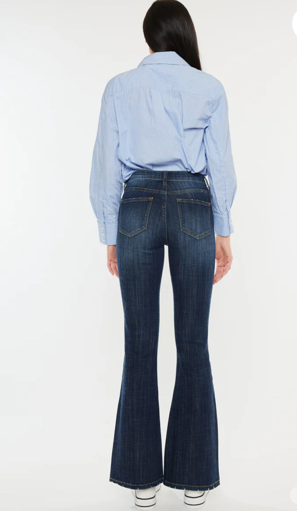 KC Natti Mid Rise Flare Denim-Market Grey Boutique