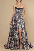 Preview Only 2026 -Satin Animal Print A-Line Gown🤍